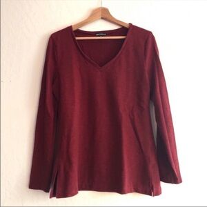J. Crew Mercantile knit top 
maroon v-neck